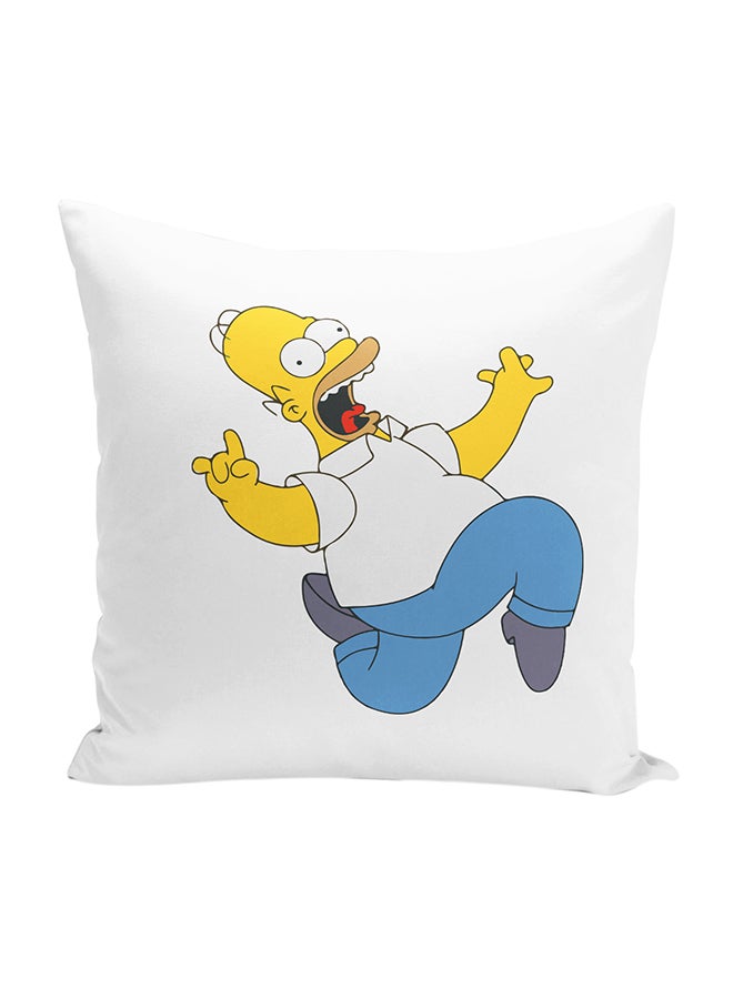The Running Simpsons Bart Decorative Throw Pillow White/Blue/Yellow 16 x 16inch