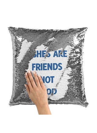 Fish Friendly Sequin Throw Pillow With Stuffing Multicolour 16x16inch - v1553259900/N22718292A_1