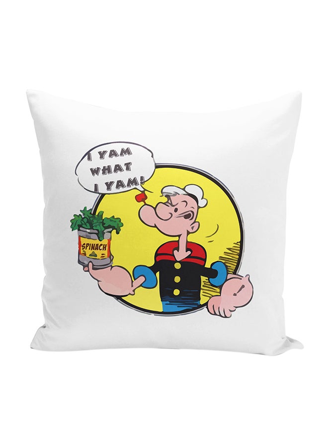 وسادة زينة للديكور بطبعة من مسلسل "The Sailor Man Popeye " أبيض 16 x 16بوصة - Image 1