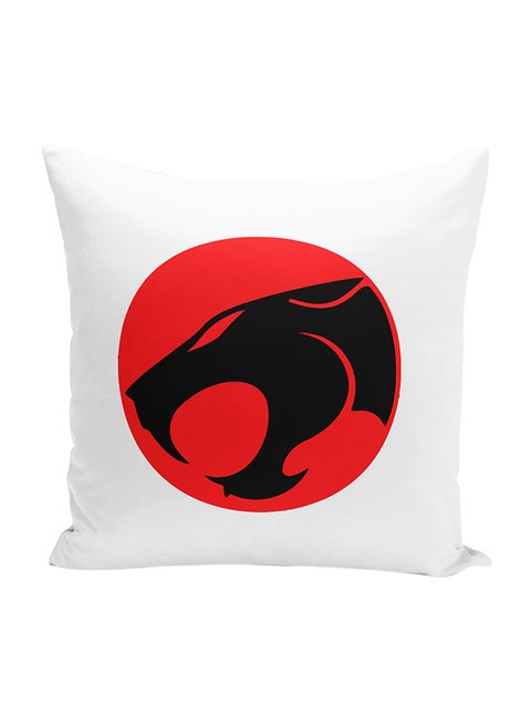 Thunder Cat Logo Decorative Throw Pillow White/Black/Red 16 x 16inch