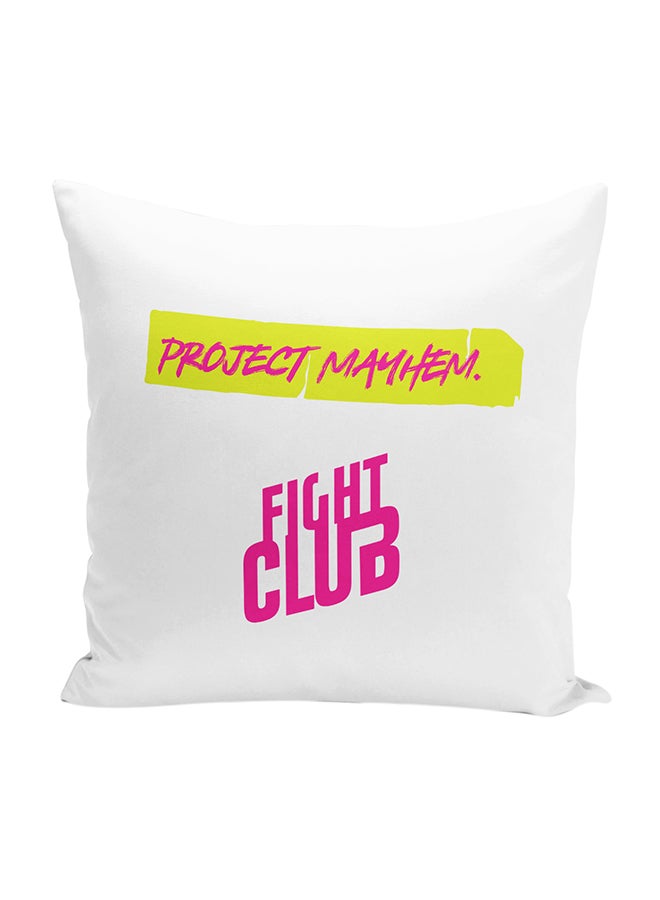 Project Mayhem Fan Art Quote Design Decorative Throw Pillow White/Pink/Green 16 x 16inch