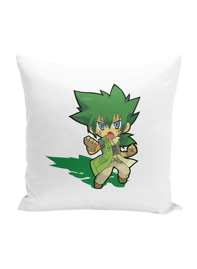 Anime Green Style Throw Pillow With Stuffing Multicolour 16x16inch