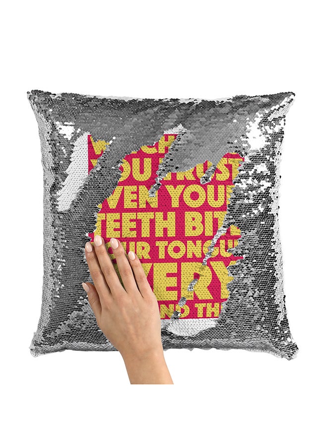 Movie Quote Scarface Sequin Throw Pillow With Stuffing Multicolour 16x16inch - Image 1