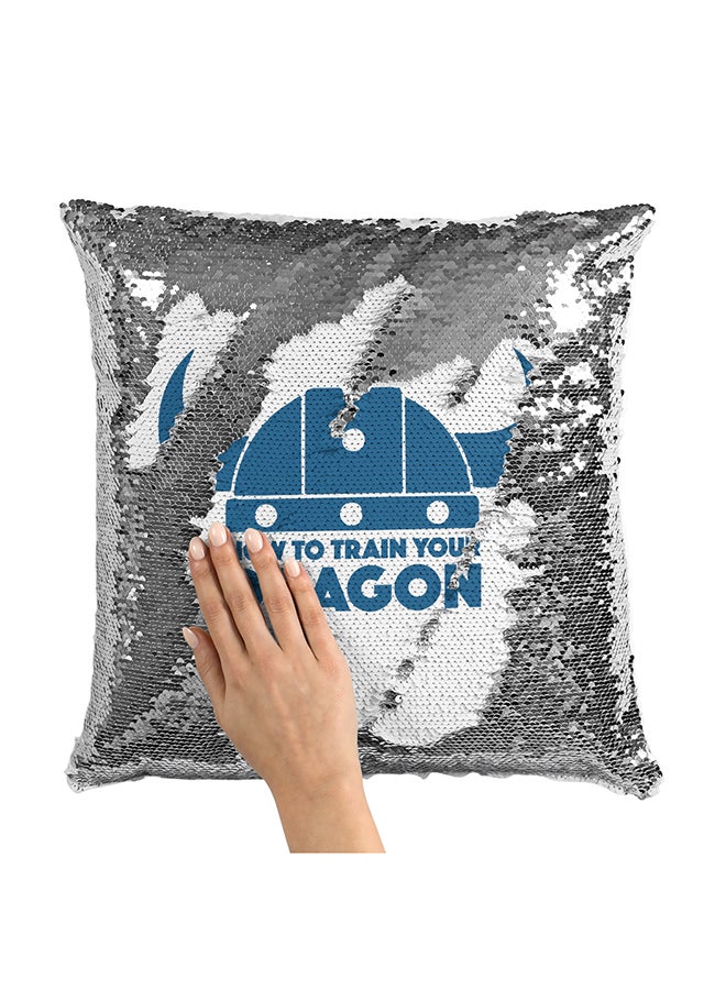 How To Train Your Dragon Sequin Throw Pillow With Stuffing Multicolour 16x16inch - Image 1
