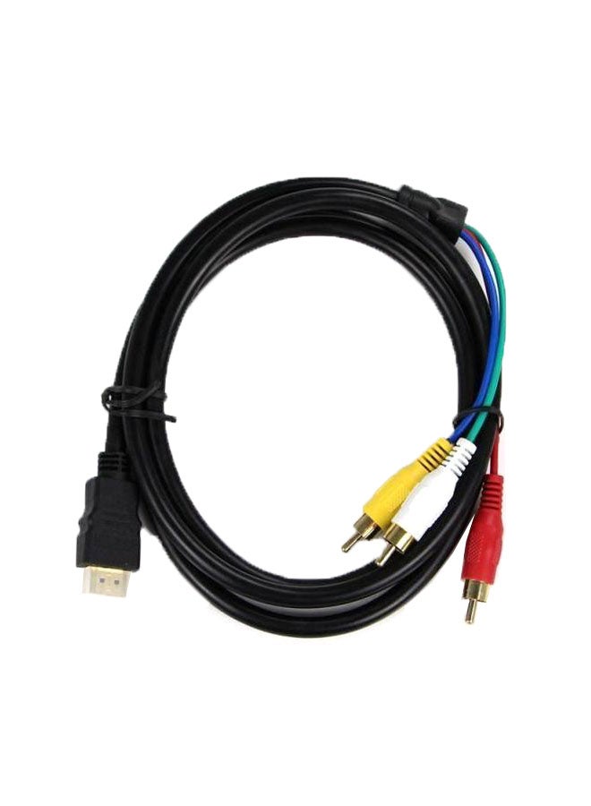 كابل من HDMI ذكر إلى 3-RCA ذكر للتلفاز عالي الوضوح أسود/أحمر/أصفر