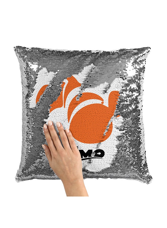 Orange Nemo Minimal Sequin Throw Pillow With Stuffing Multicolour 16x16inch - Image 1