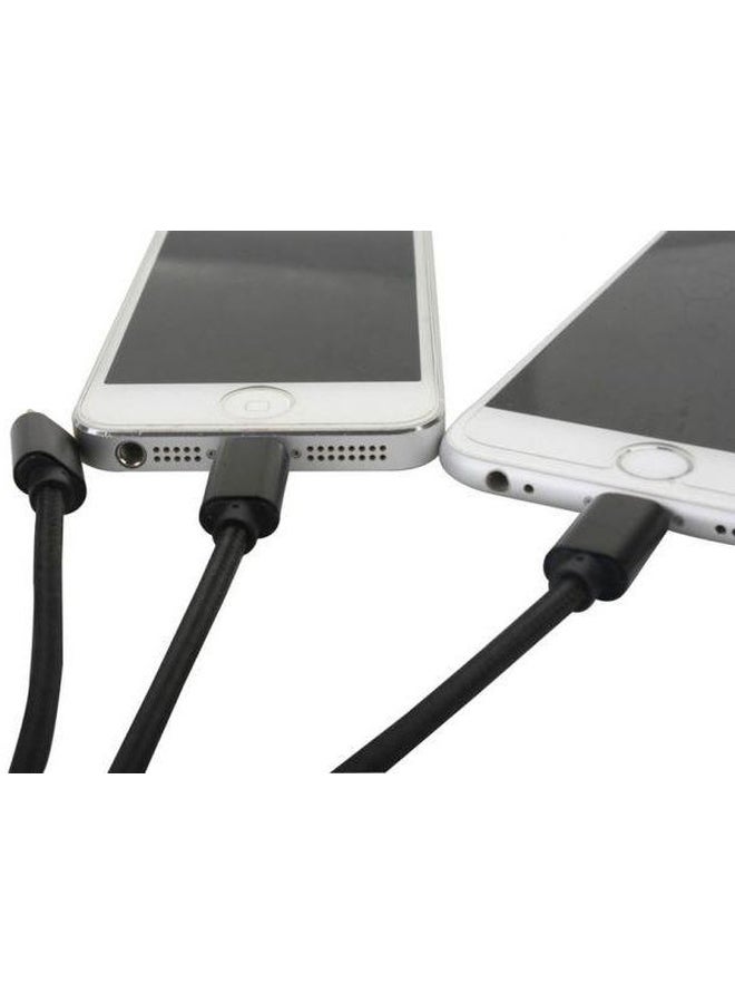 كابل شحن 3 في 1 بمنفذ USB أسود - Image 2
