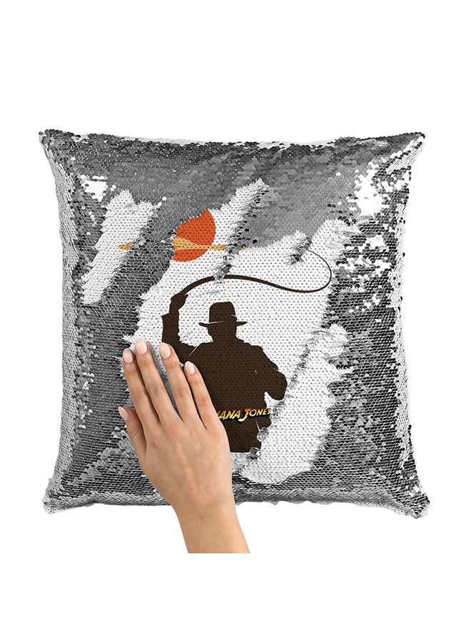 Classic Poster Whip Sequin Throw Pillow With Stuffing Multicolour 16x16inch  - Image 1