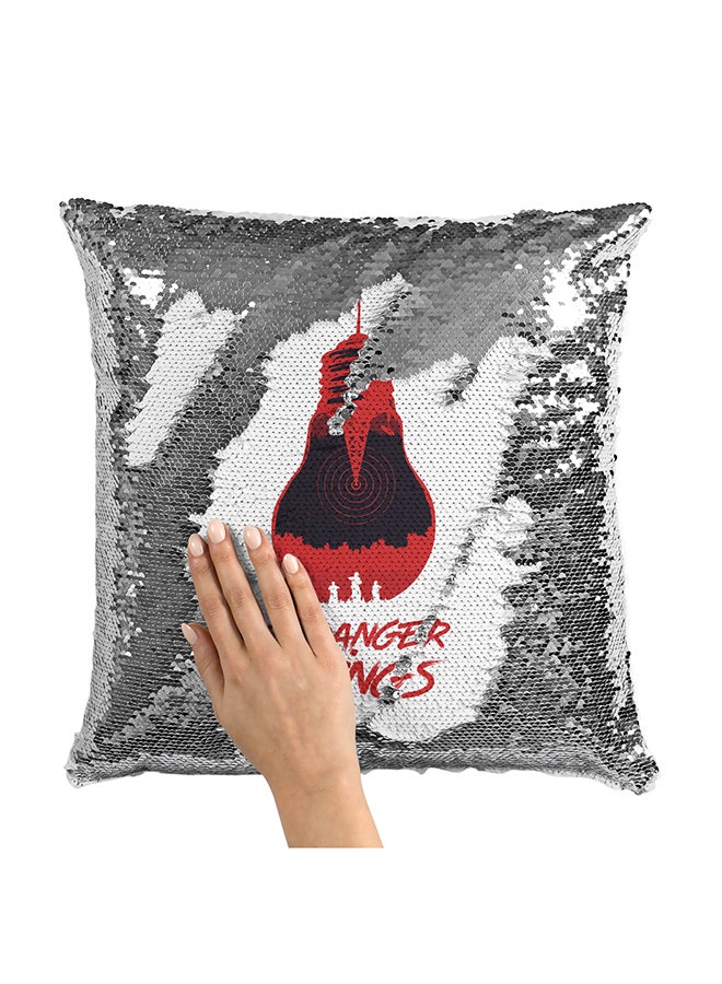 Stranger Things Item Sequin Throw Pillow With Stuffing Multicolour 16x16inch - Image 1