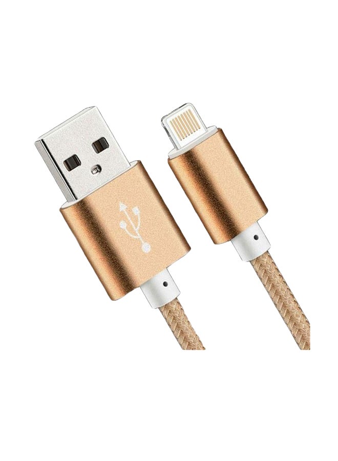 كابل شحن لايتننغ لهاتف آيفون 5/5S/5c/6/6 بلس ذهبي - Image 1