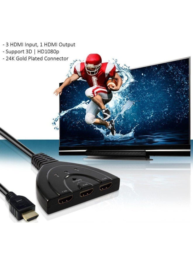 3-Port HDMI Splitter Black - Image 3