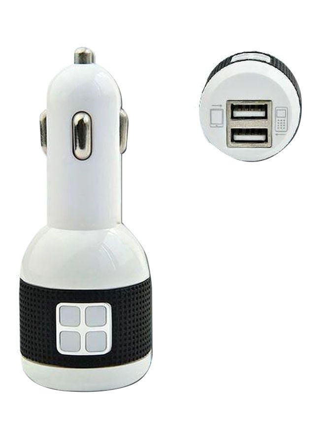 Dual Port Car Charger White/Black