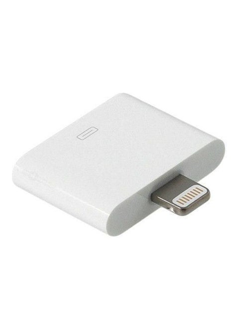 Lightning 8-Pin To 30-Pin Adapter White