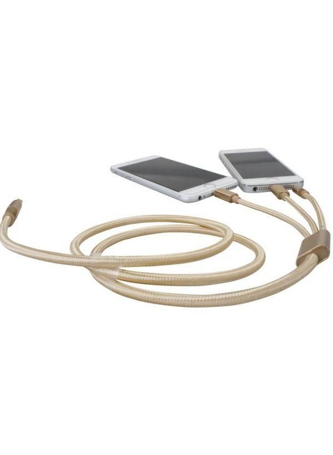 كابل شحن 3 في 1 بمنفذ USB أسود - Image 2