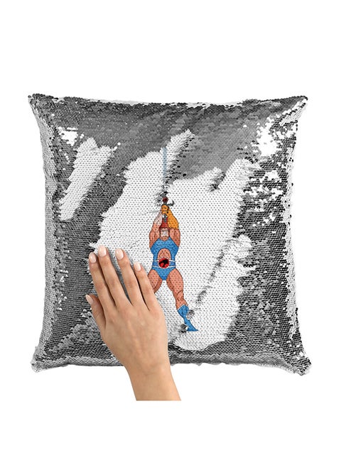 Action Lion-O Thunder Cat Sequin Throw Pillow With Stuffing Multicolour 16x16inch