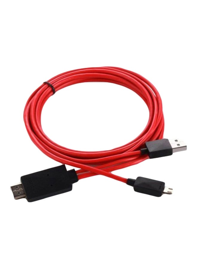 Micro USB MHL To HDMI Cable Black/Red