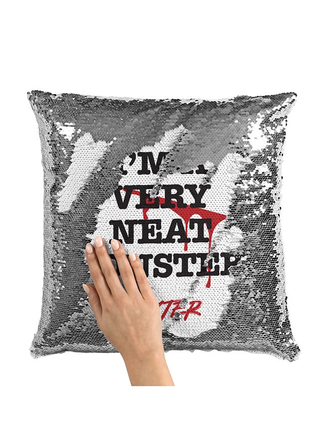 Neat Monster Dexter Sequin Throw Pillow With Stuffing Multicolour 16x16inch - Image 1