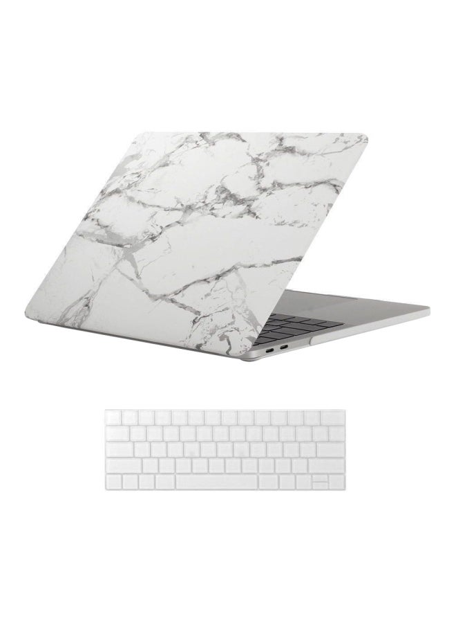 Protective Case Cover With Keyboard Skin For Apple MacBook Pro 13-Inch 2016/2017 White/Grey 