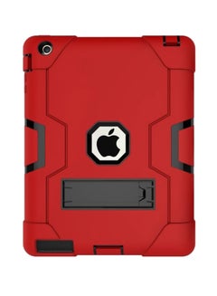 Protective Case Cover With Kickstand For Apple iPad 2 Red/Black