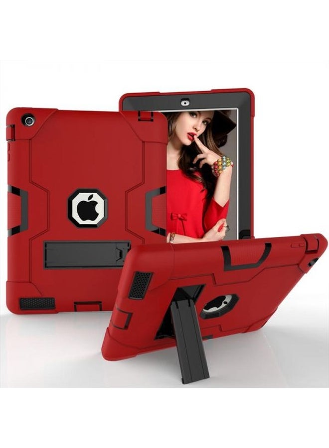 Generic - Protective Case Cover With Kickstand For Apple iPad 2 Red/Black - Image 1