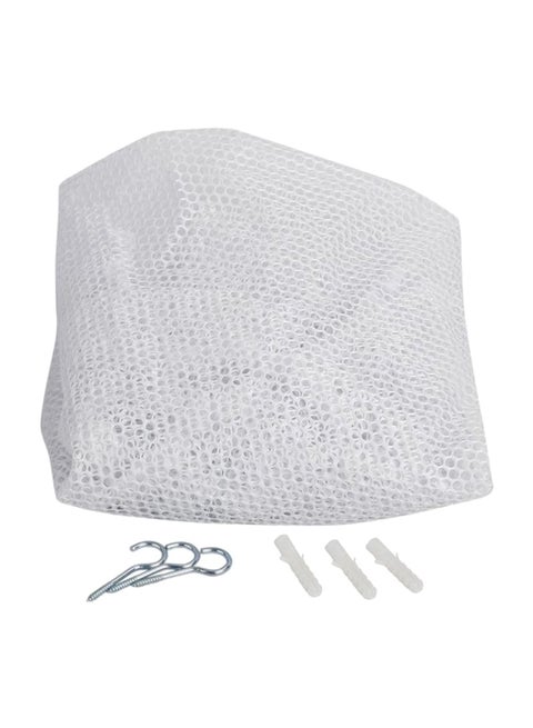 Hammock Net Stuffed Plush Organizer Storage Bag White