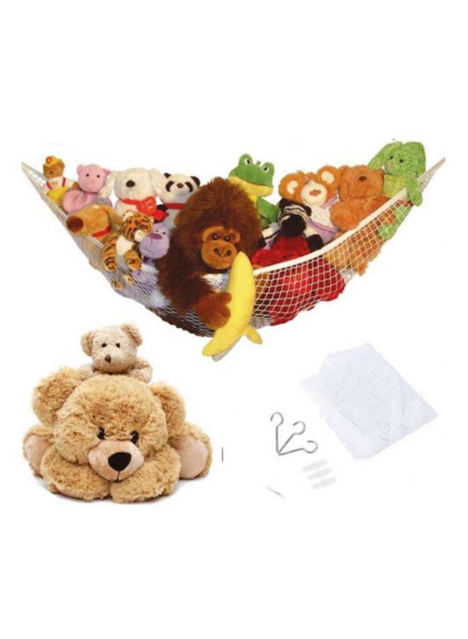 Hammock Net Stuffed Plush Organizer Storage Bag White