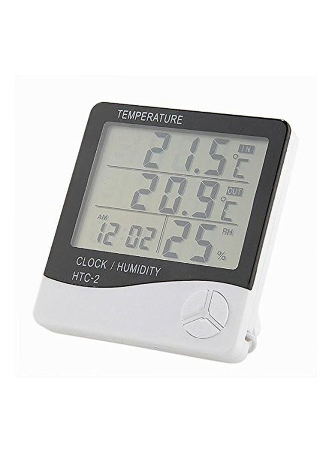 Generic Wall Hanging Digital LCD Thermometer Hygrometer White/Black 100x100x15centimeter  - Image 2