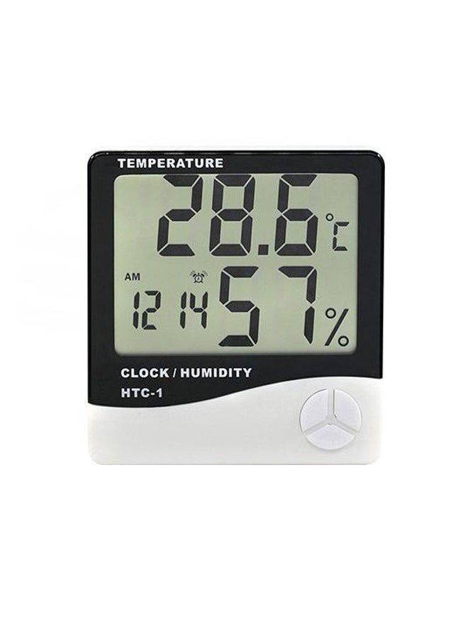 Generic Wall Hanging Digital LCD Thermometer Hygrometer White/Black 100x100x15centimeter  - Image 1