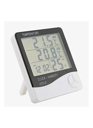 ميزان الحرارة والرطوبة بشاشة LCD رقمية يتم تعليقه على الجدار أبيض/ أسود 10x10.8x2Ø³Ù†ØªÙŠÙ…ØªØ± - view 2