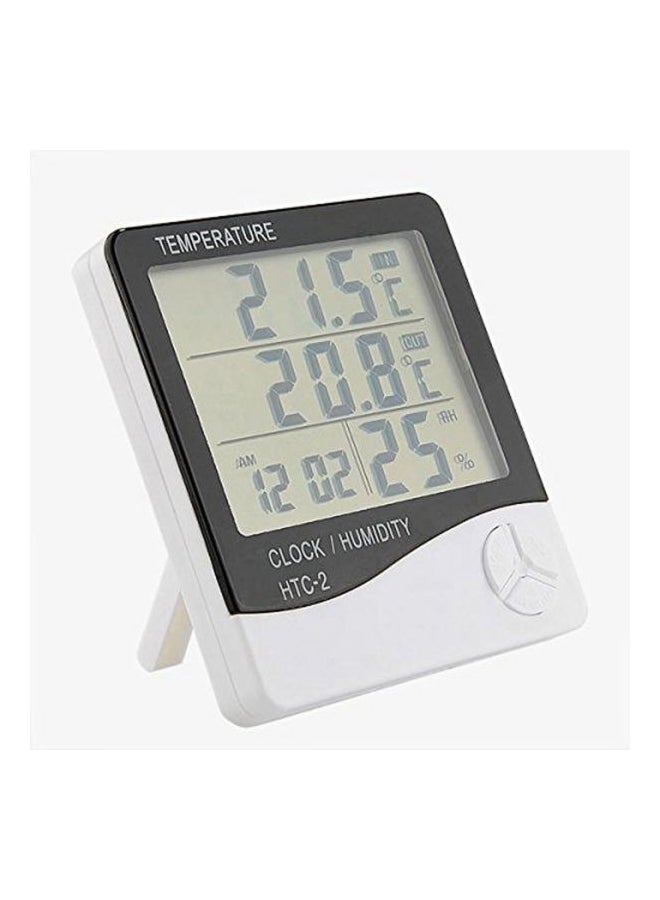 Generic - Wall Hanging Digital LCD Thermometer Hygrometer White/Black 10x10.8x2centimeter - Image 1