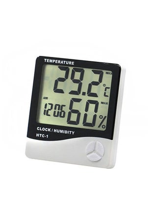 ميزان الحرارة والرطوبة بشاشة LCD رقمية يتم تعليقه على الجدار أبيض/ أسود 10x10.8x2Ø³Ù†ØªÙŠÙ…ØªØ± - view 4