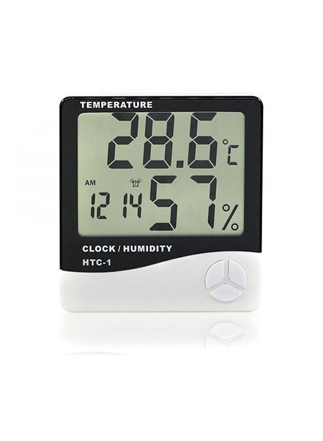 Generic - Wall Hanging Digital LCD Thermometer Hygrometer White/Black 10x10.8x2centimeter - Image 1