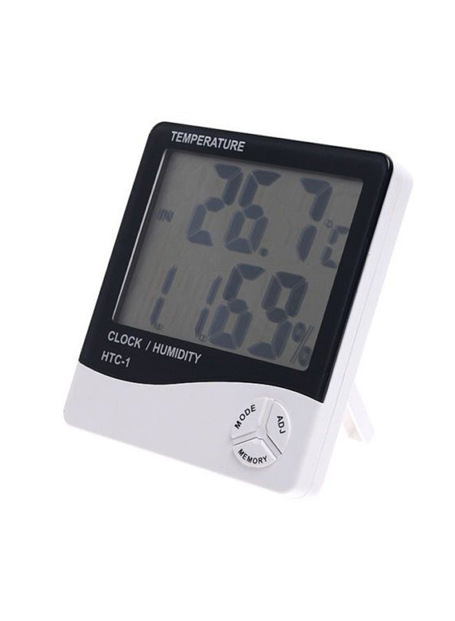 Generic HTC-1 Room Thermometer with Humidity Incubator Meter Black/White 105 x 98 x 24mm  - Image 1