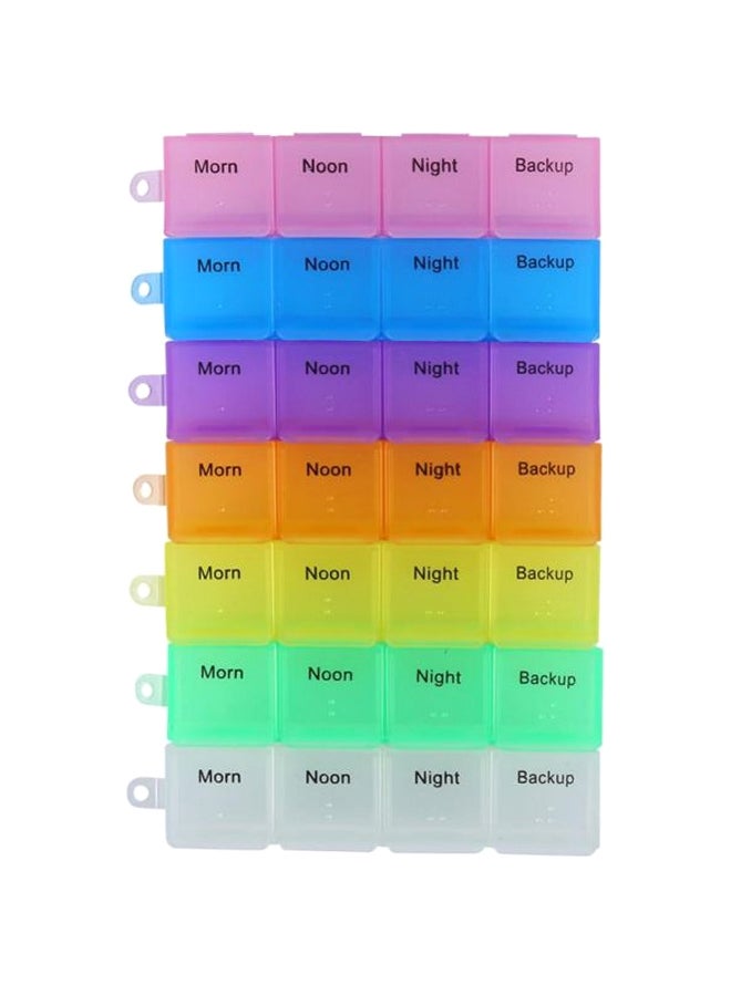 Weekly Portable Medicine Storage Case Multi Colour 8x11.5x2centimeter - Image 1