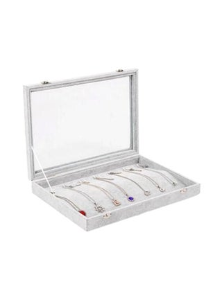 Flannelette Glass Plate Jewellery Box Grey 24.5x35cm - v1553261759/N22490929A_1