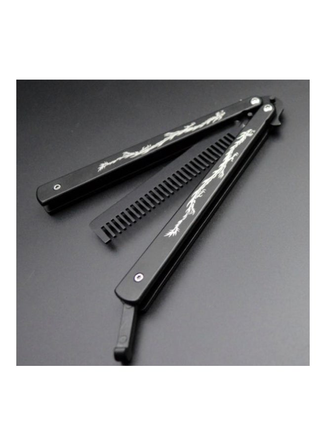 مشط على شكل فراشة مناسب للاستخدام عند التخييم أسود/ أبيض - Image 3