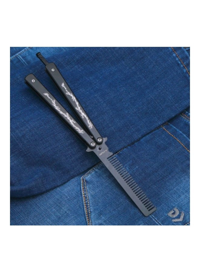 مشط على شكل فراشة مناسب للاستخدام عند التخييم أسود/ أبيض - Image 5