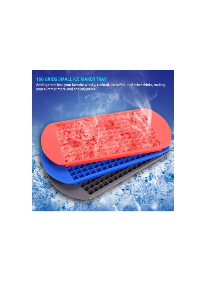 160-Grids Small Ice Cube Trays Blue 23.8x12.1x1.1cm  - Image 4