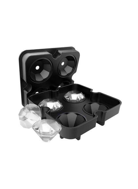 Diamond-Shaped Ice Mould Tray Black 13.1x13.1x4cm