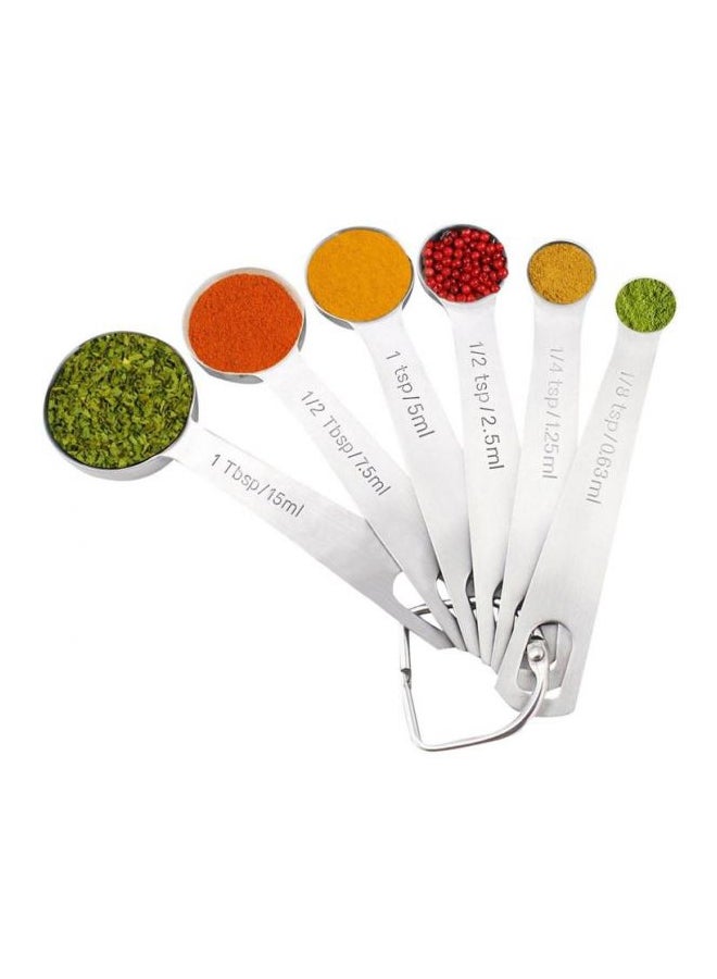 طقم ملاعق معيارية مكون من 6 قطع فضي 12.6x4x2.2سم - Image 4