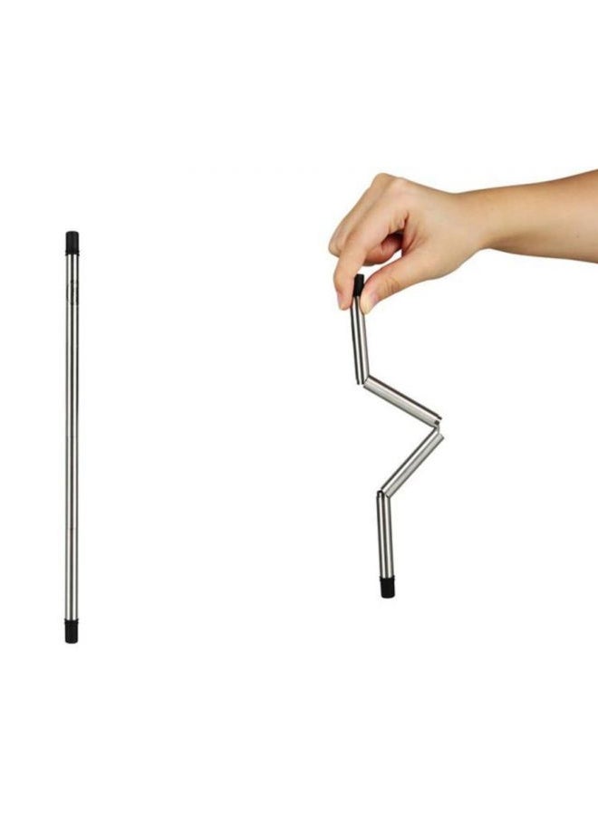 Generic Foldable Reusable Straw With Box Silver/Black/Grey 23centigram  - Image 2
