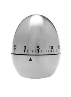 Egg Shaped Kitchen Timer Silver 6x7.5cm