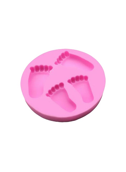 Little Feets Shaped Cake Decoration Mould Pink 10x10x1.4centimeter