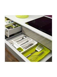 Generic Drawer Cutlery Organizer White/Green  - Image 4