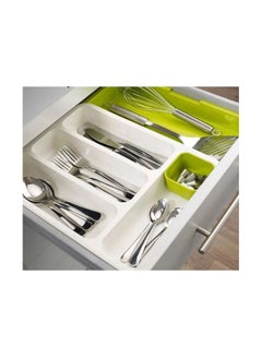 Generic Drawer Cutlery Organizer White/Green  - Image 3