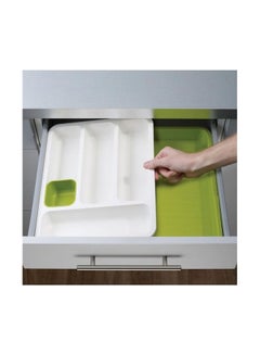 Generic Multi-Slot Kitchen Drawer Organizer Off White/Green 36.5x28.3cm  - Image 3