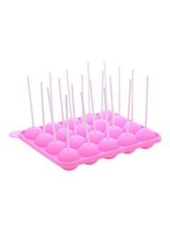 22-Piece Cake Pop With Pop Stick Pink 9x7inch