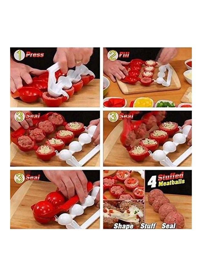 قالب من البلاستيك لصنع كرات اللحم أحمر/أبيض - Image 3