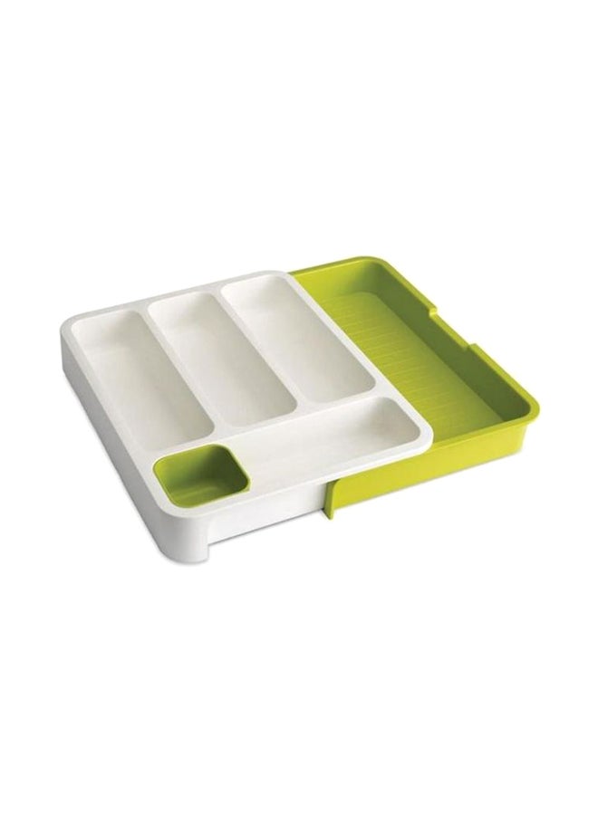 Multi-Slot Kitchen Drawer Organizer Off White/Green 36.5x28.3cm - Image 1