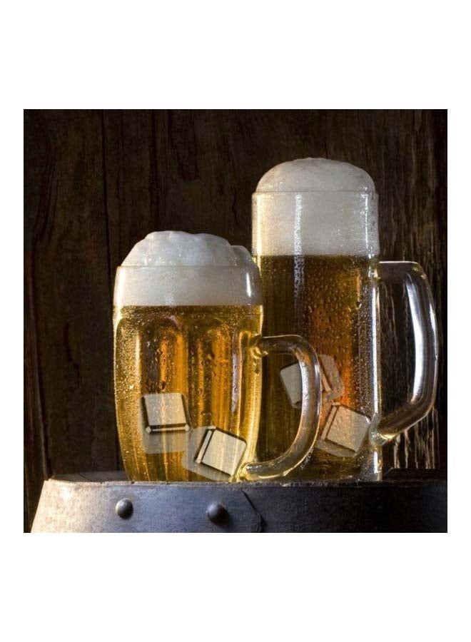 كينجريا طقم مكعبات ثلج من الإستانلس ستيل مكون من 4 قطع فضي - Image 4